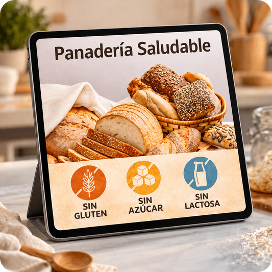 Panadería saludable sin gluten , sin azúcar y sin lactosa + 8 BONUS GRATIS